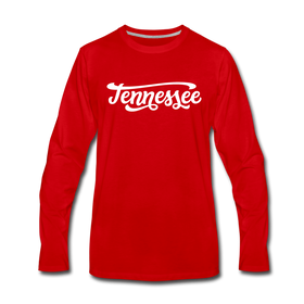 Tennessee Long Sleeve T-Shirt - Hand Lettered Unisex Tennessee Long Sleeve Shirt - red