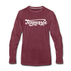 Tennessee Long Sleeve T-Shirt - Hand Lettered Unisex Tennessee Long Sleeve Shirt - heather burgundy
