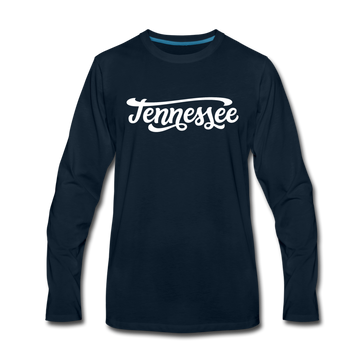 Tennessee Long Sleeve T-Shirt - Hand Lettered Unisex Tennessee Long Sleeve Shirt - deep navy