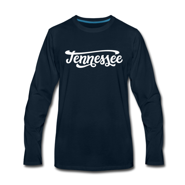 Tennessee Long Sleeve T-Shirt - Hand Lettered Unisex Tennessee Long Sleeve Shirt - deep navy