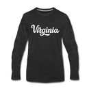 Virginia Long Sleeve T-Shirt - Hand Lettered Unisex Virginia Long Sleeve Shirt - black
