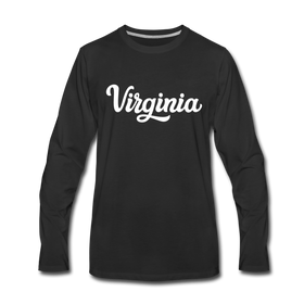 Virginia Long Sleeve T-Shirt - Hand Lettered Unisex Virginia Long Sleeve Shirt - black