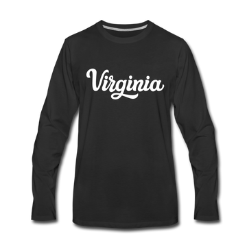 Virginia Long Sleeve T-Shirt - Hand Lettered Unisex Virginia Long Sleeve Shirt - black