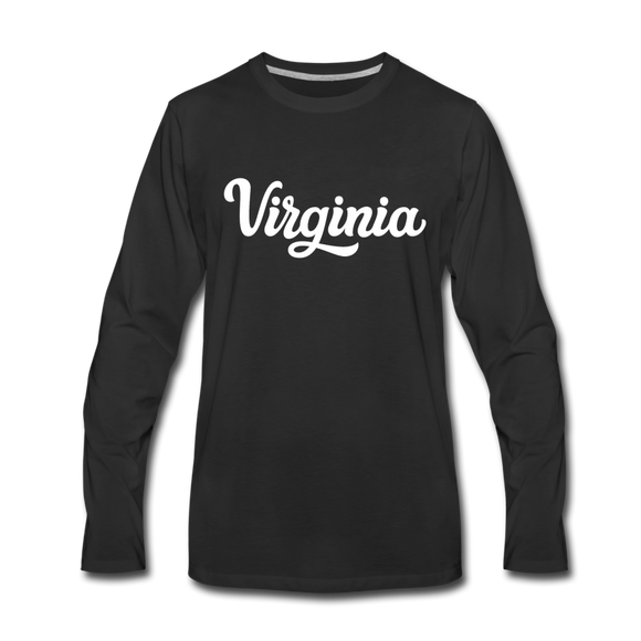 Virginia Long Sleeve T-Shirt - Hand Lettered Unisex Virginia Long Sleeve Shirt - black