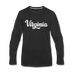 Virginia Long Sleeve T-Shirt - Hand Lettered Unisex Virginia Long Sleeve Shirt - black