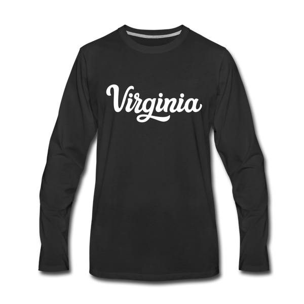Virginia Long Sleeve T-Shirt - Hand Lettered Unisex Virginia Long Sleeve Shirt - black