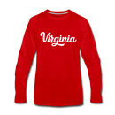 Virginia Long Sleeve T-Shirt - Hand Lettered Unisex Virginia Long Sleeve Shirt - red