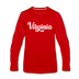 Virginia Long Sleeve T-Shirt - Hand Lettered Unisex Virginia Long Sleeve Shirt - red
