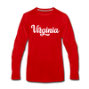 Virginia Long Sleeve T-Shirt - Hand Lettered Unisex Virginia Long Sleeve Shirt - red