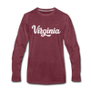 Virginia Long Sleeve T-Shirt - Hand Lettered Unisex Virginia Long Sleeve Shirt - heather burgundy