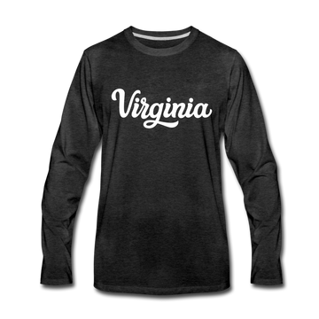 Virginia Long Sleeve T-Shirt - Hand Lettered Unisex Virginia Long Sleeve Shirt - charcoal gray