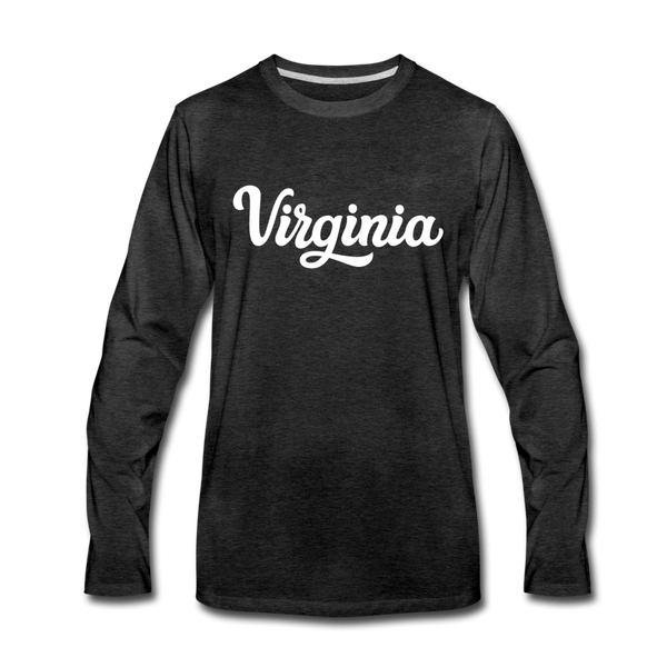 Virginia Long Sleeve T-Shirt - Hand Lettered Unisex Virginia Long Sleeve Shirt - charcoal gray