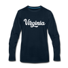 Virginia Long Sleeve T-Shirt - Hand Lettered Unisex Virginia Long Sleeve Shirt - deep navy
