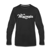 Wisconsin Long Sleeve T-Shirt - Hand Lettered Unisex Wisconsin Long Sleeve Shirt - black