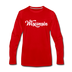 Wisconsin Long Sleeve T-Shirt - Hand Lettered Unisex Wisconsin Long Sleeve Shirt - red