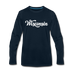 Wisconsin Long Sleeve T-Shirt - Hand Lettered Unisex Wisconsin Long Sleeve Shirt - deep navy