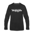 Washington Long Sleeve T-Shirt - Hand Lettered Unisex Washington Long Sleeve Shirt - black