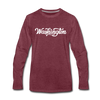 Washington Long Sleeve T-Shirt - Hand Lettered Unisex Washington Long Sleeve Shirt - heather burgundy