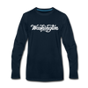 Washington Long Sleeve T-Shirt - Hand Lettered Unisex Washington Long Sleeve Shirt - deep navy