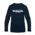 Washington Long Sleeve T-Shirt - Hand Lettered Unisex Washington Long Sleeve Shirt - deep navy
