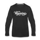 Wyoming Long Sleeve T-Shirt - Hand Lettered Unisex Wyoming Long Sleeve Shirt - black