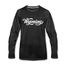Wyoming Long Sleeve T-Shirt - Hand Lettered Unisex Wyoming Long Sleeve Shirt - charcoal gray