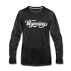 Wyoming Long Sleeve T-Shirt - Hand Lettered Unisex Wyoming Long Sleeve Shirt - charcoal gray