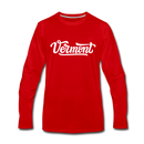 Vermont Long Sleeve T-Shirt - Hand Lettered Unisex Vermont Long Sleeve Shirt - red