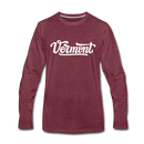 Vermont Long Sleeve T-Shirt - Hand Lettered Unisex Vermont Long Sleeve Shirt - heather burgundy
