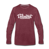 Vermont Long Sleeve T-Shirt - Hand Lettered Unisex Vermont Long Sleeve Shirt - heather burgundy