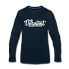 Vermont Long Sleeve T-Shirt - Hand Lettered Unisex Vermont Long Sleeve Shirt - deep navy