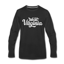 West Virginia Long Sleeve T-Shirt - Hand Lettered Unisex West Virginia Long Sleeve Shirt - black