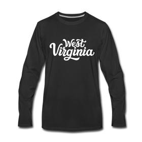 West Virginia Long Sleeve T-Shirt - Hand Lettered Unisex West Virginia Long Sleeve Shirt - black