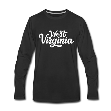 West Virginia Long Sleeve T-Shirt - Hand Lettered Unisex West Virginia Long Sleeve Shirt - black