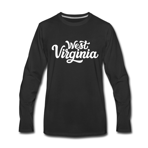 West Virginia Long Sleeve T-Shirt - Hand Lettered Unisex West Virginia Long Sleeve Shirt - black