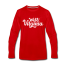 West Virginia Long Sleeve T-Shirt - Hand Lettered Unisex West Virginia Long Sleeve Shirt - red