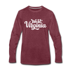 West Virginia Long Sleeve T-Shirt - Hand Lettered Unisex West Virginia Long Sleeve Shirt - heather burgundy