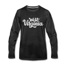 West Virginia Long Sleeve T-Shirt - Hand Lettered Unisex West Virginia Long Sleeve Shirt - charcoal gray