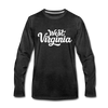 West Virginia Long Sleeve T-Shirt - Hand Lettered Unisex West Virginia Long Sleeve Shirt - charcoal gray
