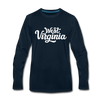 West Virginia Long Sleeve T-Shirt - Hand Lettered Unisex West Virginia Long Sleeve Shirt - deep navy