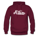 Alabama Hoodie - Hand Lettered Unisex Alabama Hooded Sweatshirt - burgundy