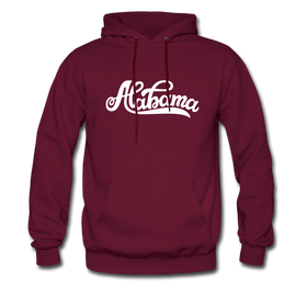 Alabama Hoodie - Hand Lettered Unisex Alabama Hooded Sweatshirt - burgundy
