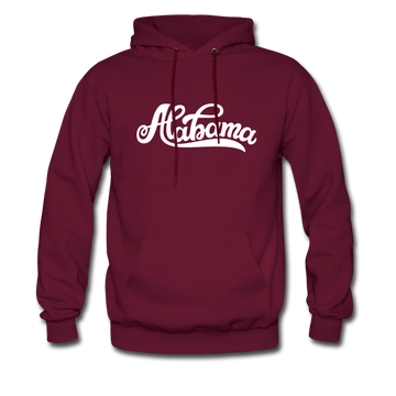 Alabama Hoodie - Hand Lettered Unisex Alabama Hooded Sweatshirt - burgundy
