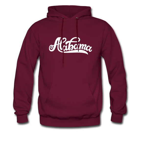 Alabama Hoodie - Hand Lettered Unisex Alabama Hooded Sweatshirt - burgundy