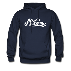 Alabama Hoodie - Hand Lettered Unisex Alabama Hooded Sweatshirt - navy