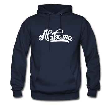 Alabama Hoodie - Hand Lettered Unisex Alabama Hooded Sweatshirt - navy