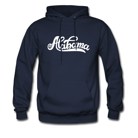 Alabama Hoodie - Hand Lettered Unisex Alabama Hooded Sweatshirt - navy