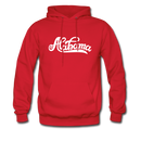 Alabama Hoodie - Hand Lettered Unisex Alabama Hooded Sweatshirt - red