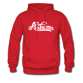 Alabama Hoodie - Hand Lettered Unisex Alabama Hooded Sweatshirt - red