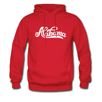 Alabama Hoodie - Hand Lettered Unisex Alabama Hooded Sweatshirt - red